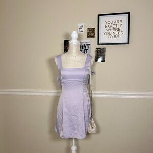 Urban Outfitters Satin Mini Dress Lavender Double Bow